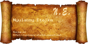 Nyulassy Etelka névjegykártya